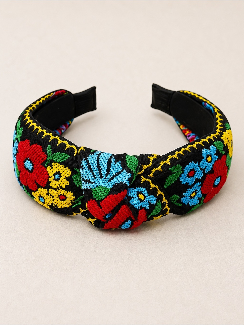 French Floral Embroidered Headband